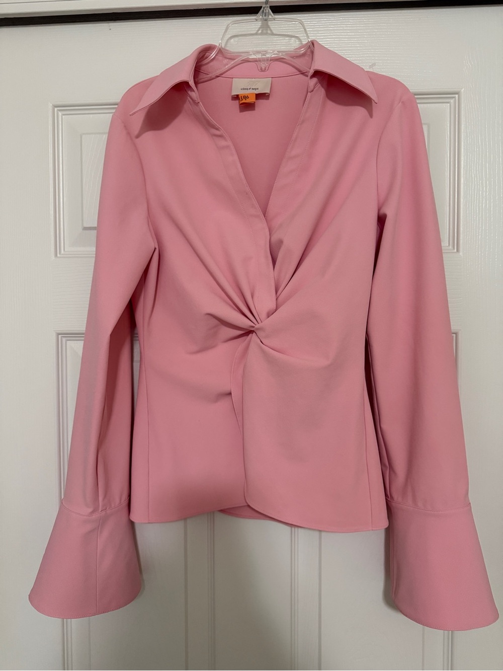 Cinq a Sept McKenna Pink Twist-Front Blouse